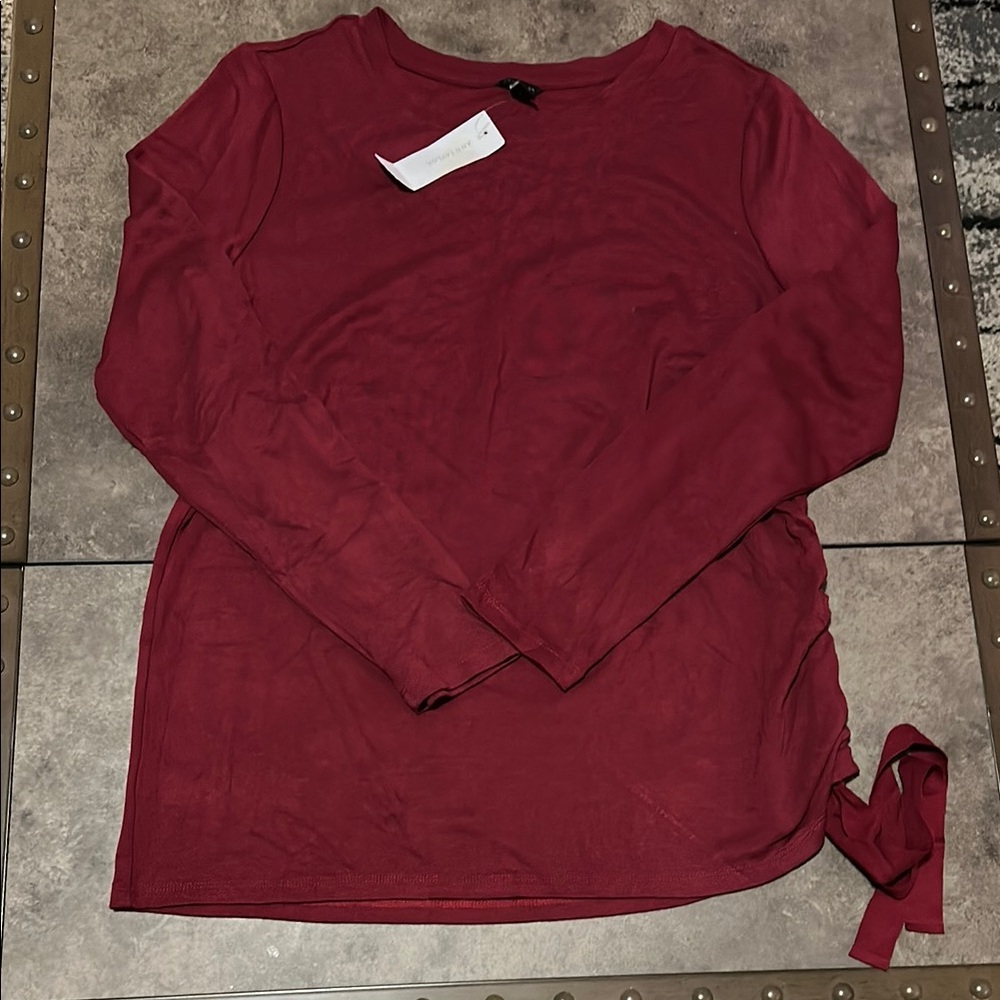 Women's Red Long Sleeve Top